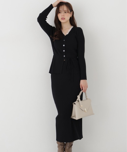 PROPORTION BODY DRESSING(プロポーションボディドレッシング)の「<a>レースリブカーデSET UP / 1216240102(ワンピース・レディース・ブルー/ブラック/カーキ・P/S/MEDIUM)」の1枚目の写真