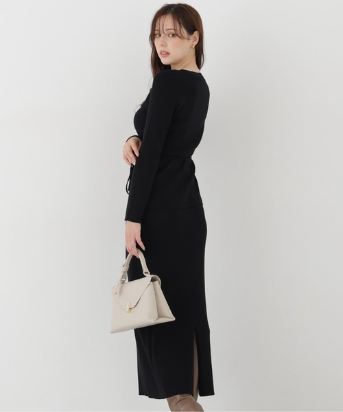 PROPORTION BODY DRESSING(プロポーションボディドレッシング)の「<a>レースリブカーデSET UP / 1216240102(ワンピース・レディース・ブルー/ブラック/カーキ・P/S/MEDIUM)」の4枚目の写真
