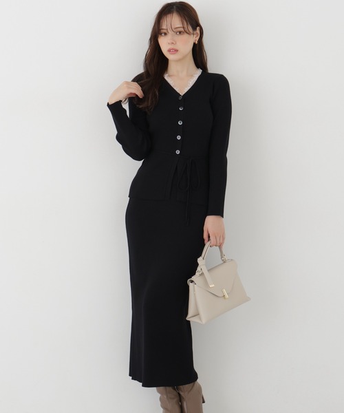 PROPORTION BODY DRESSING(プロポーションボディドレッシング)の「<a>レースリブカーデSET UP / 1216240102(ワンピース・レディース・ブルー/ブラック/カーキ・P/S/MEDIUM)」の5枚目の写真