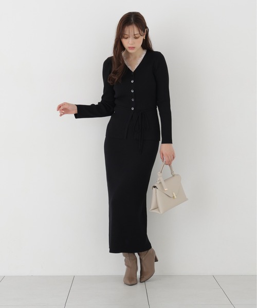 PROPORTION BODY DRESSING(プロポーションボディドレッシング)の「<a>レースリブカーデSET UP / 1216240102(ワンピース・レディース・ブルー/ブラック/カーキ・P/S/MEDIUM)」の6枚目の写真