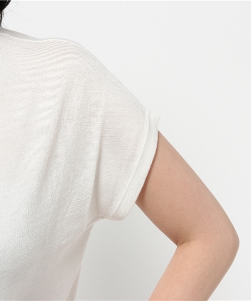 N.（N. Natural Beauty Basic）（エヌエヌナチュラルビューティーベーシック）の「ボートネックニット（ニット/セーター・レディース・ネイビー/ホワイト/カーキ・MEDIUM）」の8枚目の写真