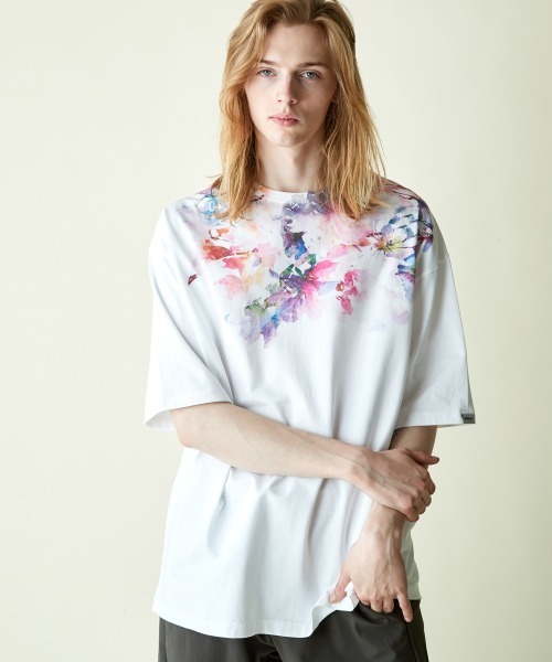 rehacer（レアセル）の「rehacer : Wrap Flower  on Wide Body  / ラップ フラワー オン ワイド ボディー（Tシャツ/カットソー・メンズ・グレー/ホワイト・SMALL/LARGE/MEDIUM/X-LARGE）」の7枚目の写真