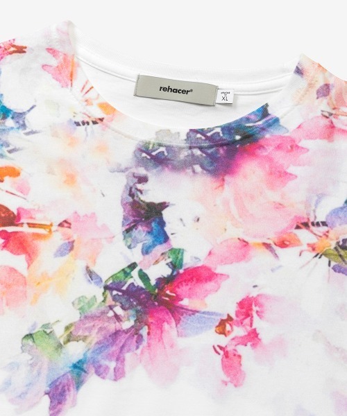 rehacer（レアセル）の「rehacer : Wrap Flower  on Wide Body  / ラップ フラワー オン ワイド ボディー（Tシャツ/カットソー・メンズ・グレー/ホワイト・SMALL/LARGE/MEDIUM/X-LARGE）」の3枚目の写真