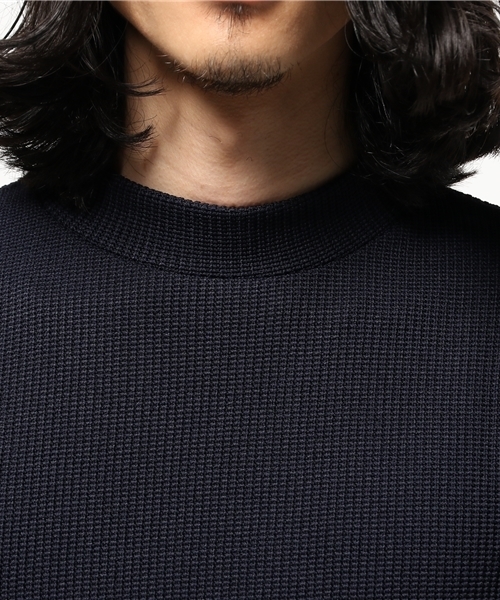 L&HARMONY（エルアンドハーモニー）の「[L&HARMONY / エルアンドハーモニー] 長袖ボトルネックニットカットソー（Tシャツ/カットソー・メンズ・ネイビー・LARGE/MEDIUM）」の3枚目の写真