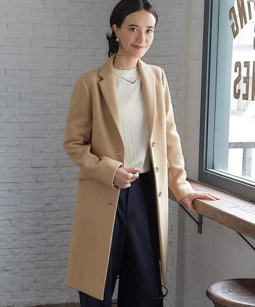 green label relaxing（グリーンレーベルリラクシング）の「◆KF W/N/CA チェスター コート（チェスターコート・レディース・ライトグレー/ベージュ/ネイビー・34/36/38/40/42/44/46）」の2枚目の写真