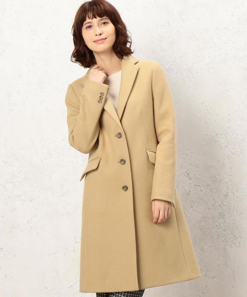 green label relaxing（グリーンレーベルリラクシング）の「◆KF W/N/CA チェスター コート（チェスターコート・レディース・ライトグレー/ベージュ/ネイビー・34/36/38/40/42/44/46）」の8枚目の写真