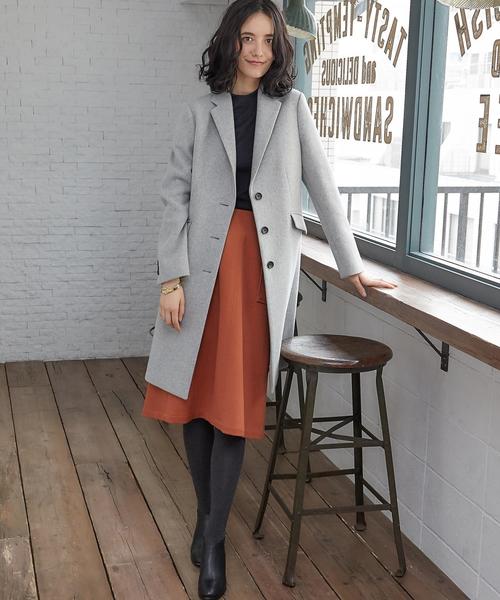 green label relaxing（グリーンレーベルリラクシング）の「◆KF W/N/CA チェスター コート（チェスターコート・レディース・ライトグレー/ベージュ/ネイビー・34/36/38/40/42/44/46）」の11枚目の写真