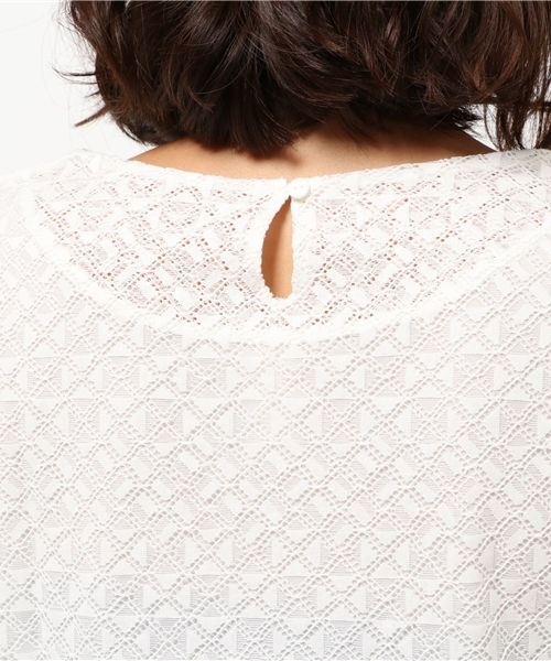 LBC（エルビーシー）の「コットンナイロンレースプルオーバー（Tシャツ/カットソー・レディース・オフホワイト/ボルドー/ブラック・LARGE/MEDIUM）」の8枚目の写真