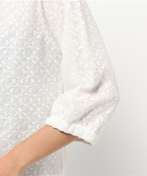 LBC（エルビーシー）の「コットンナイロンレースプルオーバー（Tシャツ/カットソー・レディース・オフホワイト/ボルドー/ブラック・LARGE/MEDIUM）」の9枚目の写真