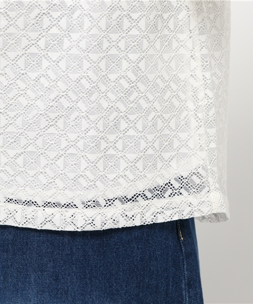 LBC（エルビーシー）の「コットンナイロンレースプルオーバー（Tシャツ/カットソー・レディース・オフホワイト/ボルドー/ブラック・LARGE/MEDIUM）」の10枚目の写真