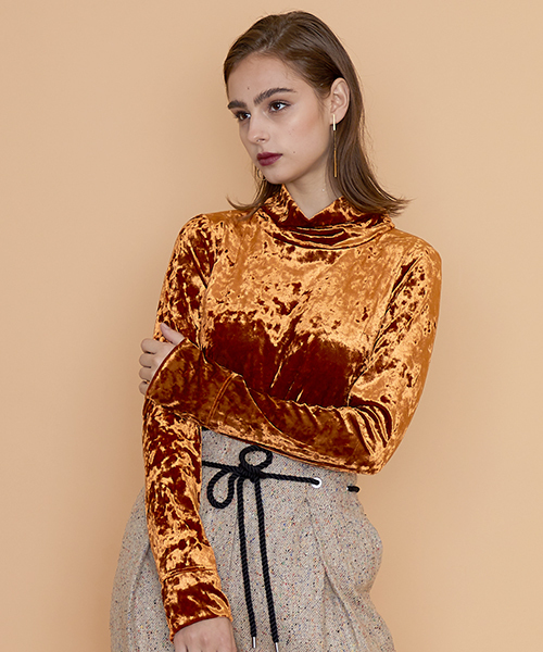 UNITED TOKYO（ユナイテッドトウキョウ）の「クラッシュベロアTOP（Tシャツ/カットソー・レディース・ピンク/オレンジ/ブラック・FREE）」の3枚目の写真