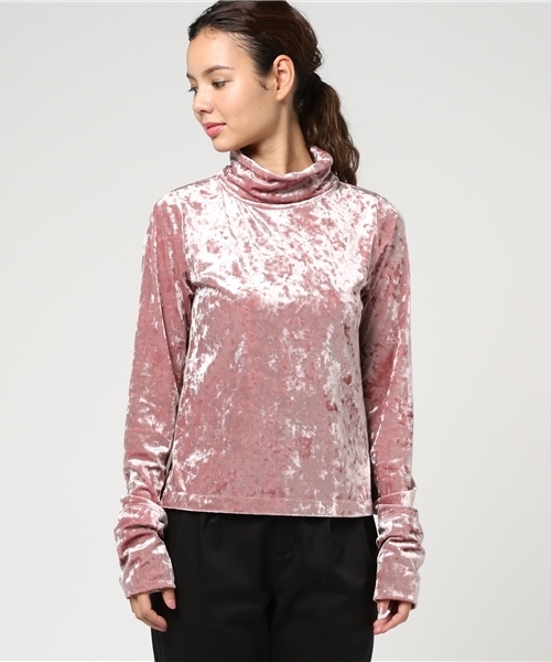 UNITED TOKYO（ユナイテッドトウキョウ）の「クラッシュベロアTOP（Tシャツ/カットソー・レディース・ピンク/オレンジ/ブラック・FREE）」の4枚目の写真