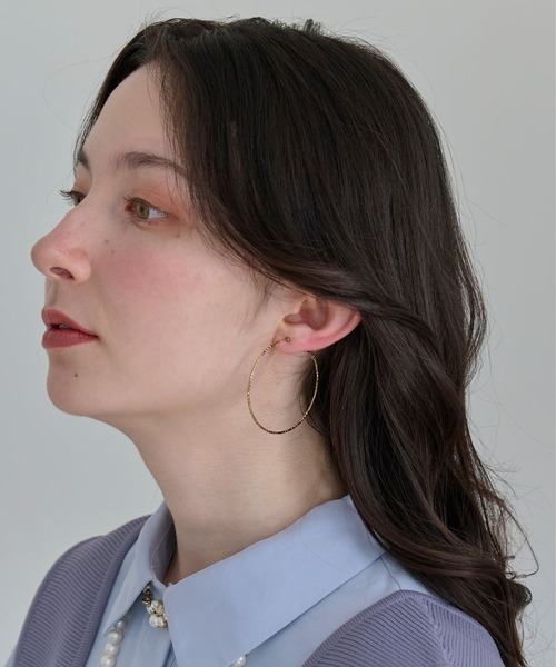 ツイストラインフープイヤリング（イヤリング）｜Phoebe（フィービィー