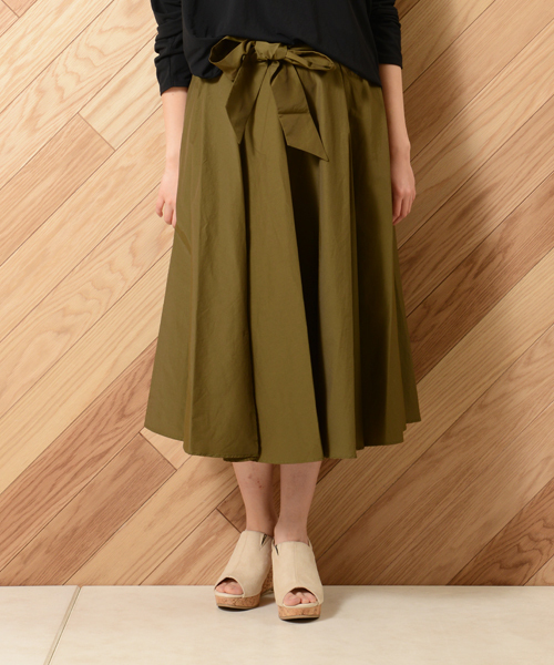 un dix cors（アンディコール）の「ボリュームフレアスカート（スカート・レディース・カーキ/ベージュ/ピンク・ﾌﾘ-）」の2枚目の写真