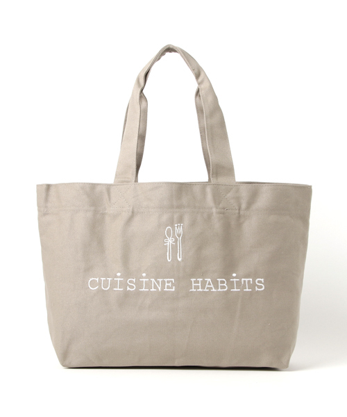 Cuisine Habits クイジーヌハビッツ の Ch刺繍コットントート L エンブロイダリートート トートバッグ Wear