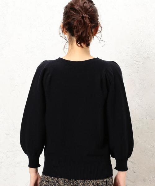 green label relaxing（グリーンレーベルリラクシング）の「■■■[手洗い可能] KF ボリュームスリーブ ニット ◆（ニット/セーター・レディース・オフホワイト/ネイビー/マスタード・FREE）」の4枚目の写真