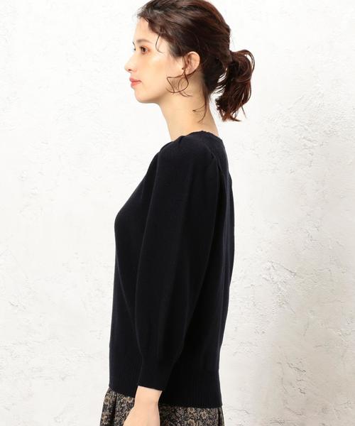 green label relaxing（グリーンレーベルリラクシング）の「■■■[手洗い可能] KF ボリュームスリーブ ニット ◆（ニット/セーター・レディース・オフホワイト/ネイビー/マスタード・FREE）」の6枚目の写真