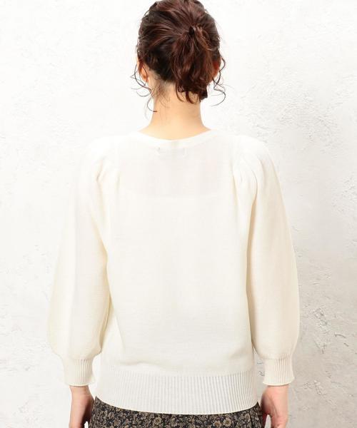 green label relaxing（グリーンレーベルリラクシング）の「■■■[手洗い可能] KF ボリュームスリーブ ニット ◆（ニット/セーター・レディース・オフホワイト/ネイビー/マスタード・FREE）」の14枚目の写真