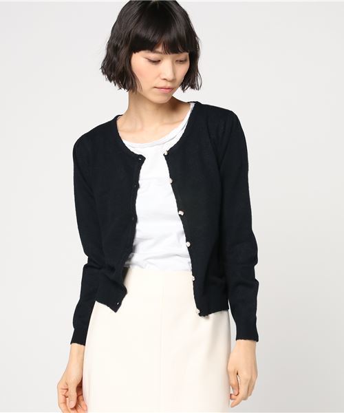 LODISPOTTO（ロディスポット）の「もちもちカーディガン（カーディガン/ボレロ・レディース・ホワイト/ライトブルー/ブラック/ネイビー/ピンク/クリーム/ラベンダー/ベビーピンク・MEDIUM）」の6枚目の写真