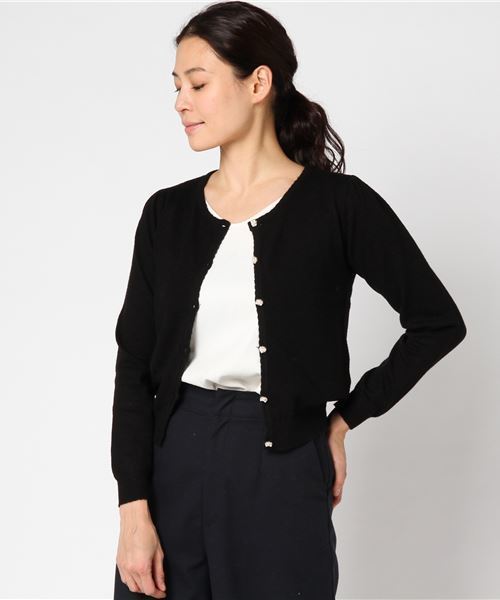 LODISPOTTO（ロディスポット）の「もちもちカーディガン（カーディガン/ボレロ・レディース・ホワイト/ライトブルー/ブラック/ネイビー/ピンク/クリーム/ラベンダー/ベビーピンク・MEDIUM）」の3枚目の写真