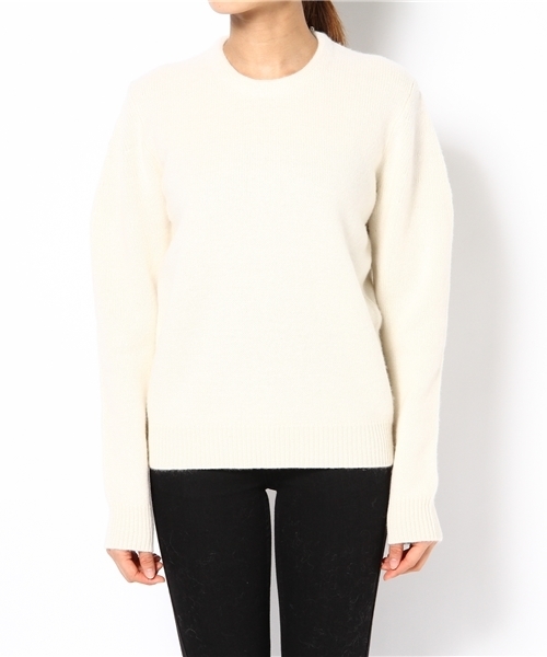 Drawer（ドゥロワー）の「Drawer WT カシミヤクルーネックニット（ニット/セーター・レディース・オフホワイト/ブラウン/コバルトブルー・1/2）」の3枚目の写真