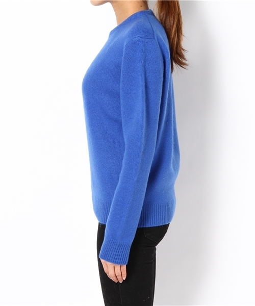 Drawer（ドゥロワー）の「Drawer WT カシミヤクルーネックニット（ニット/セーター・レディース・オフホワイト/ブラウン/コバルトブルー・1/2）」の7枚目の写真