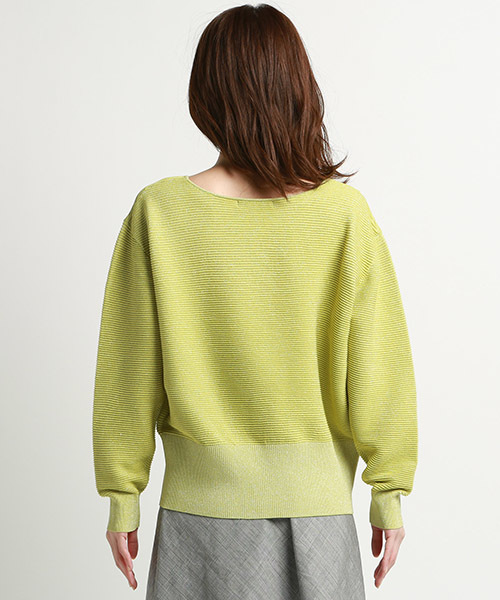 LAUTREAMONT（ロートレアモン）の「14G リップルラメウエストマークニット（ニット/セーター・レディース・ブラック/ホワイト/マスタード/パープル・11号/9号）」の6枚目の写真