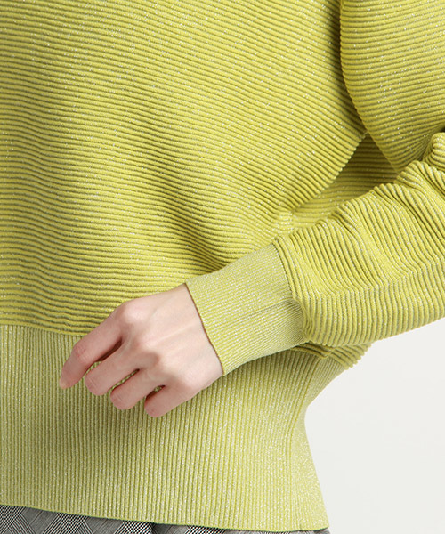 LAUTREAMONT（ロートレアモン）の「14G リップルラメウエストマークニット（ニット/セーター・レディース・ブラック/ホワイト/マスタード/パープル・11号/9号）」の8枚目の写真