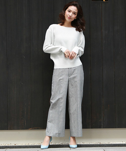 LAUTREAMONT（ロートレアモン）の「14G リップルラメウエストマークニット（ニット/セーター・レディース・ブラック/ホワイト/マスタード/パープル・11号/9号）」の10枚目の写真