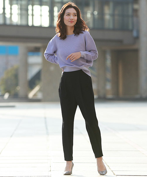 LAUTREAMONT（ロートレアモン）の「14G リップルラメウエストマークニット（ニット/セーター・レディース・ブラック/ホワイト/マスタード/パープル・11号/9号）」の13枚目の写真