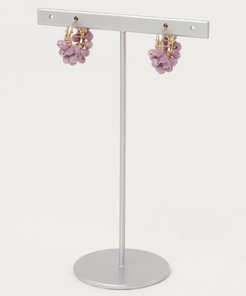 TONE SELECT GOODS（トーンセレクトグッズ）の「【marinaJEWELRY】14kgf/Phosphosiderite pave pierced earring（ピアス（両耳用）・レディース・パープル・FREE）」の4枚目の写真