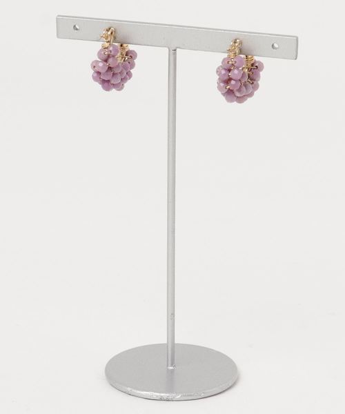 TONE SELECT GOODS（トーンセレクトグッズ）の「【marinaJEWELRY】14kgf/Phosphosiderite pave pierced earring（ピアス（両耳用）・レディース・パープル・FREE）」の2枚目の写真
