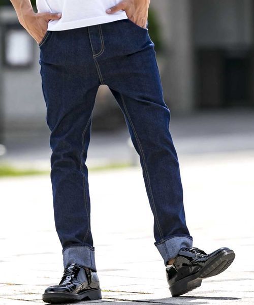 ADMIX/ATELIER SAB MEN（アドミックスアトリエサブメン）の「ストレッチデニムサルエルパンツ（デニムパンツ・メンズ・ブラック/インディゴブルー/ノンウォッシュ/ライトインディゴブルー・48/50）」の4枚目の写真