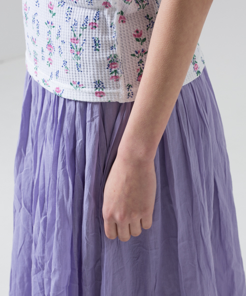 JEMORGAN(ジェーイーモーガン)の「JEMORGAN / サーマル 花柄 ショートスレーブ クルーネックTシャツ (セットアップ対応)(Tシャツ/カットソー・レディース・ホワイト/グレー・FREE)」の10枚目の写真