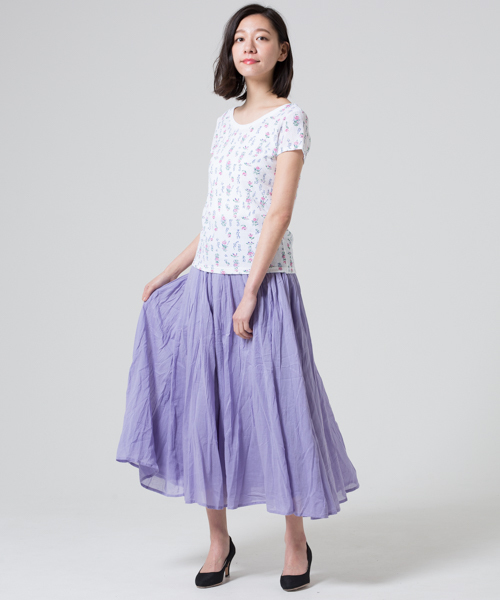 JEMORGAN(ジェーイーモーガン)の「JEMORGAN / サーマル 花柄 ショートスレーブ クルーネックTシャツ (セットアップ対応)(Tシャツ/カットソー・レディース・ホワイト/グレー・FREE)」の11枚目の写真
