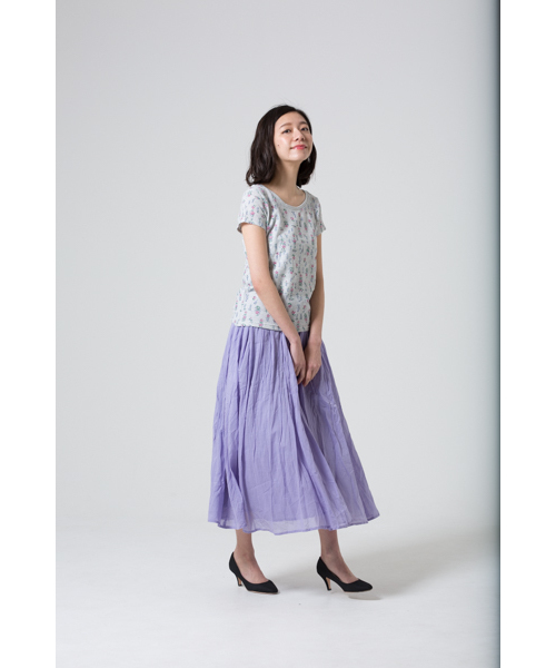 JEMORGAN(ジェーイーモーガン)の「JEMORGAN / サーマル 花柄 ショートスレーブ クルーネックTシャツ (セットアップ対応)(Tシャツ/カットソー・レディース・ホワイト/グレー・FREE)」の12枚目の写真