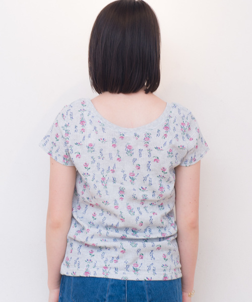 JEMORGAN(ジェーイーモーガン)の「JEMORGAN / サーマル 花柄 ショートスレーブ クルーネックTシャツ (セットアップ対応)(Tシャツ/カットソー・レディース・ホワイト/グレー・FREE)」の17枚目の写真