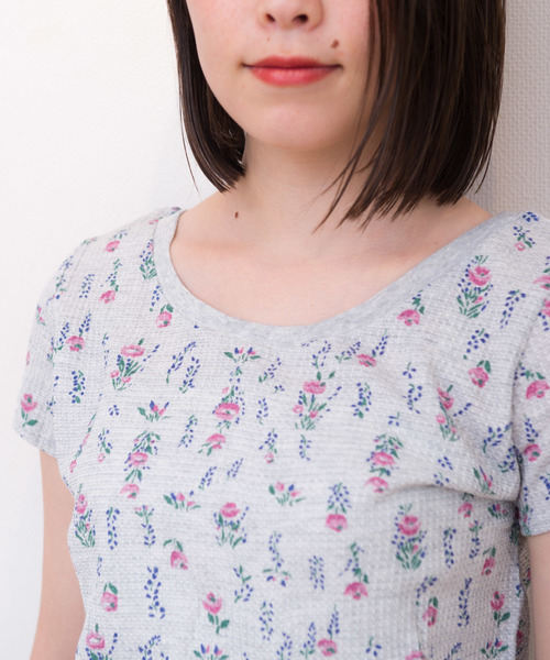 JEMORGAN(ジェーイーモーガン)の「JEMORGAN / サーマル 花柄 ショートスレーブ クルーネックTシャツ (セットアップ対応)(Tシャツ/カットソー・レディース・ホワイト/グレー・FREE)」の18枚目の写真