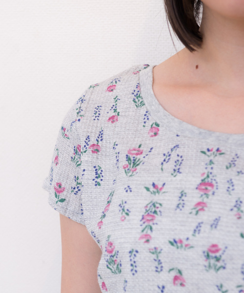 JEMORGAN(ジェーイーモーガン)の「JEMORGAN / サーマル 花柄 ショートスレーブ クルーネックTシャツ (セットアップ対応)(Tシャツ/カットソー・レディース・ホワイト/グレー・FREE)」の19枚目の写真