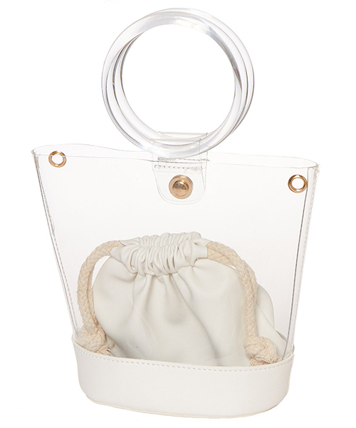 fifth（フィフス）の「リングクリアバッグ（ハンドバッグ・レディース・ホワイト/ブラック/ベージュ/イエロー・FREE）」の9枚目の写真