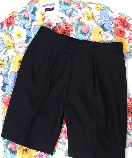 CEASTERS（ケステル）の「CEASTERS: 2プリーツ ウールイージー ショーツ（その他パンツ・メンズ・ブラック/ネイビー・44/46/48）」の2枚目の写真