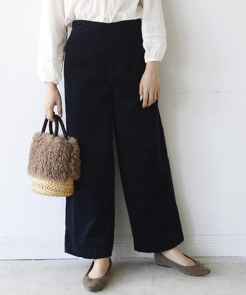 coen（コーエン）の「【新色追加】コーデュロイワイドパンツ（その他パンツ・レディース・ナチュラル/ネイビー/ワイン/ライトグレー/ホワイト/ライム/ベージュ・SMALL/MEDIUM/LARGE）」の7枚目の写真