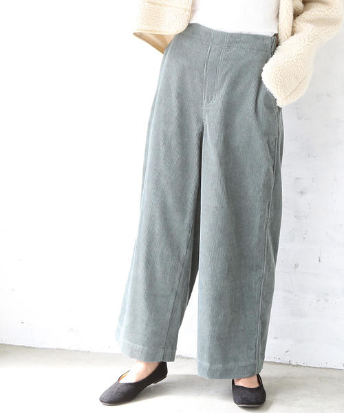 coen（コーエン）の「【新色追加】コーデュロイワイドパンツ（その他パンツ・レディース・ナチュラル/ネイビー/ワイン/ライトグレー/ホワイト/ライム/ベージュ・SMALL/MEDIUM/LARGE）」の6枚目の写真