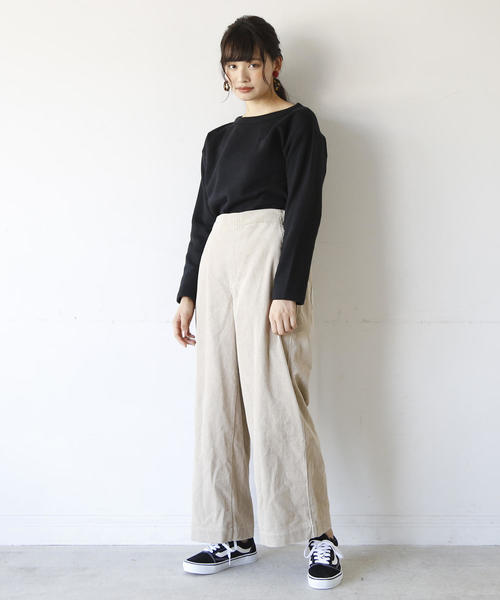 coen（コーエン）の「【新色追加】コーデュロイワイドパンツ（その他パンツ・レディース・ナチュラル/ネイビー/ワイン/ライトグレー/ホワイト/ライム/ベージュ・SMALL/MEDIUM/LARGE）」の21枚目の写真