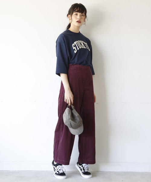 coen（コーエン）の「【新色追加】コーデュロイワイドパンツ（その他パンツ・レディース・ナチュラル/ネイビー/ワイン/ライトグレー/ホワイト/ライム/ベージュ・SMALL/MEDIUM/LARGE）」の15枚目の写真