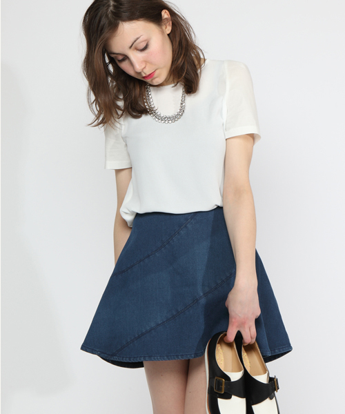 Another Edition（アナザーエディション）の「AE[A]ﾎﾞﾝﾃﾞｨﾝｸﾞ ﾌﾚｱSK（スカート・レディース・ネイビー/ライトブルー/コバルトブルー・SMALL/MEDIUM）」の11枚目の写真