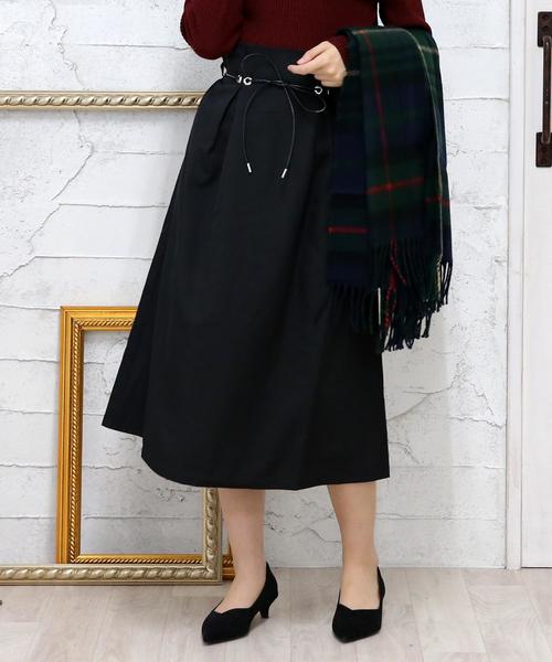 Doula Doula（ドゥーラドゥーラ）の「サイドフレアスカート　紐ベルト付き（スカート・レディース・ブラック/ネイビー/ベージュ・FREE）」の11枚目の写真