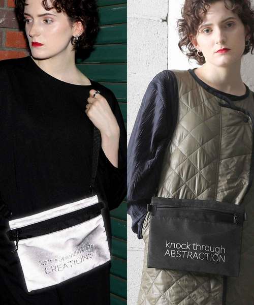 【knock through abstraction/ノックスルーアブストラクション】reflection fabric sacoche（ショルダーバッグ）｜knock through abstraction（ノックスルーアブストラクション）