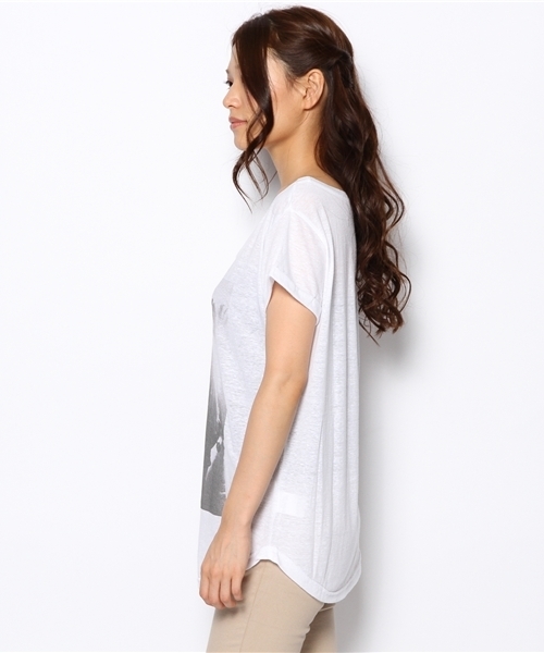 laule'a sunny side store(ラウレアサニーサイドストア)の「モノクロサンセットフォトTee(Tシャツ/カットソー・レディース・ホワイト・FREE)」の4枚目の写真