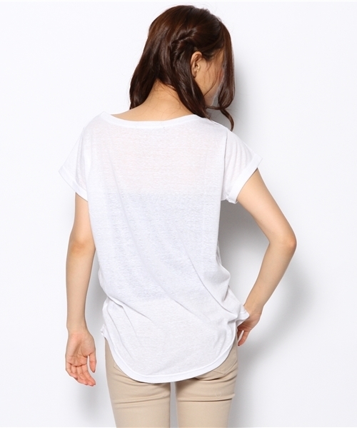 laule'a sunny side store(ラウレアサニーサイドストア)の「モノクロサンセットフォトTee(Tシャツ/カットソー・レディース・ホワイト・FREE)」の5枚目の写真